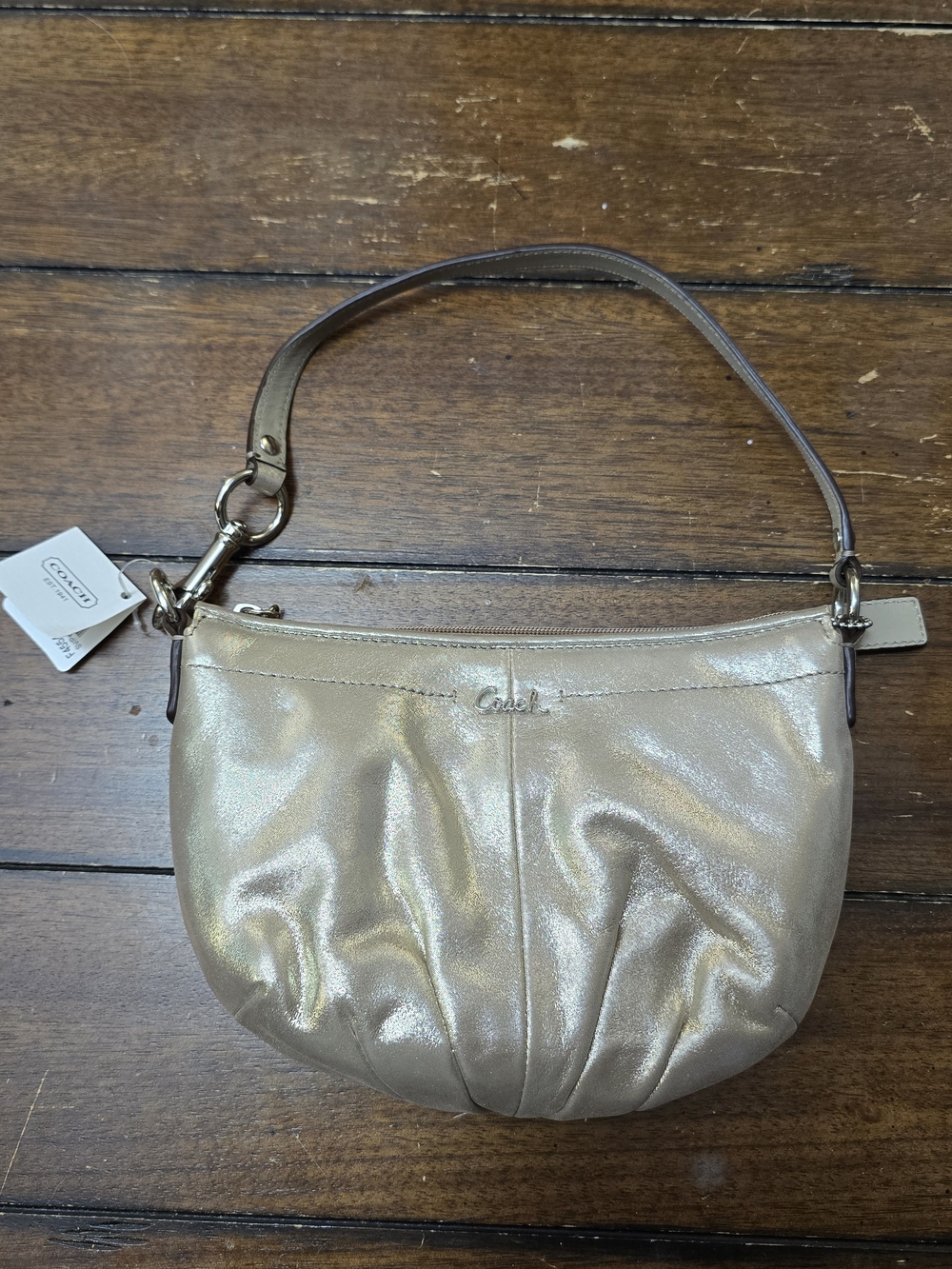 Coach Ashley Pleated Hobo Shoulder Bag - Pewter